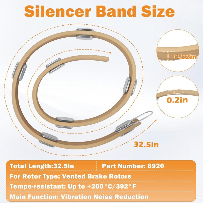superbobi 6920 906920 Brake Lathe Silencer Band for Ventilated Rotor, Ventilated Rotor Silencer Band Replacement for AMM CO 6920, FMC/John Bean 90984/92022, Van Norman 11485, RELS 11488, Hunter 175-188-2 - Image 2